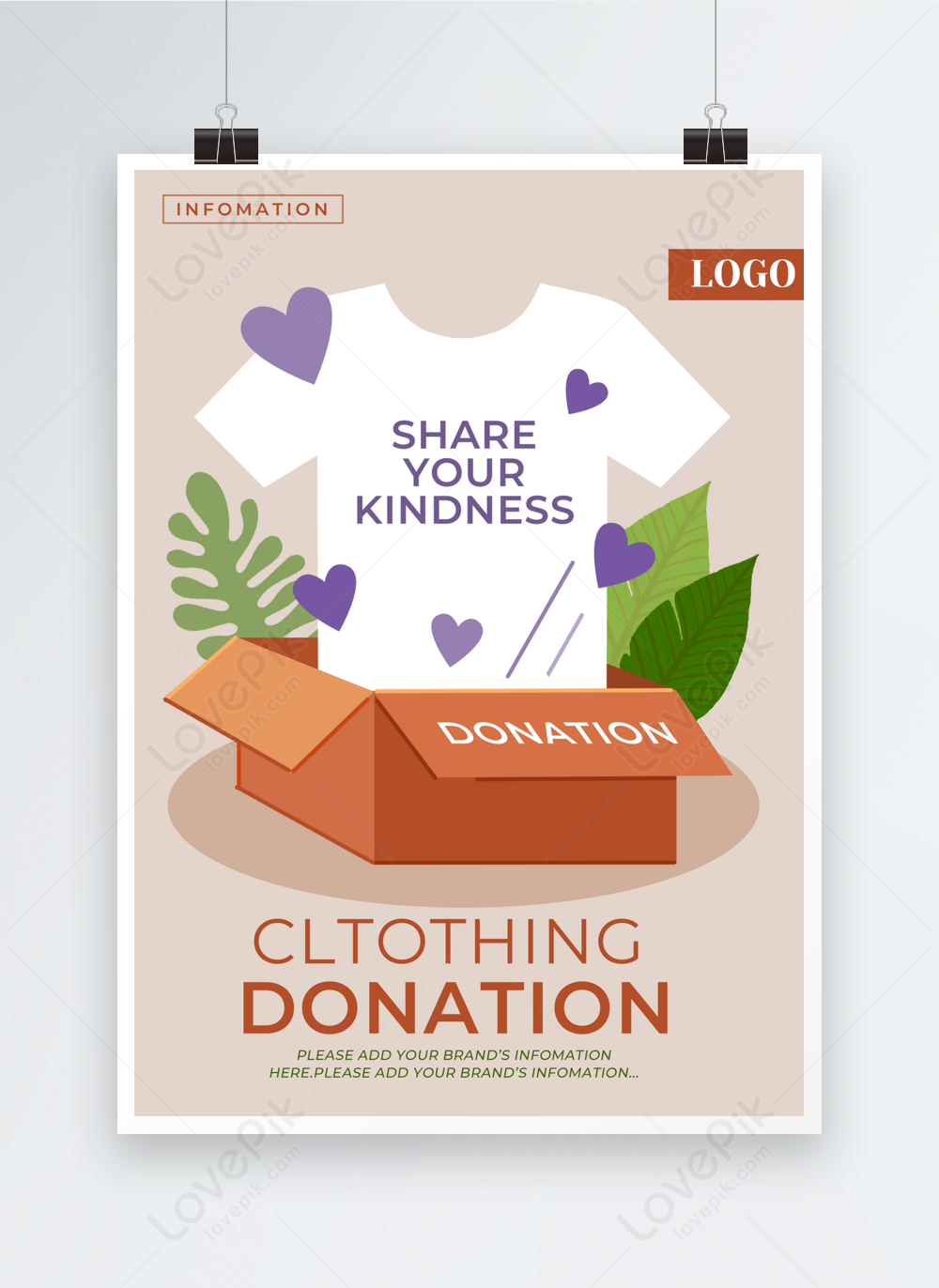 Clothes donation box charity donation poster template image_picture ...