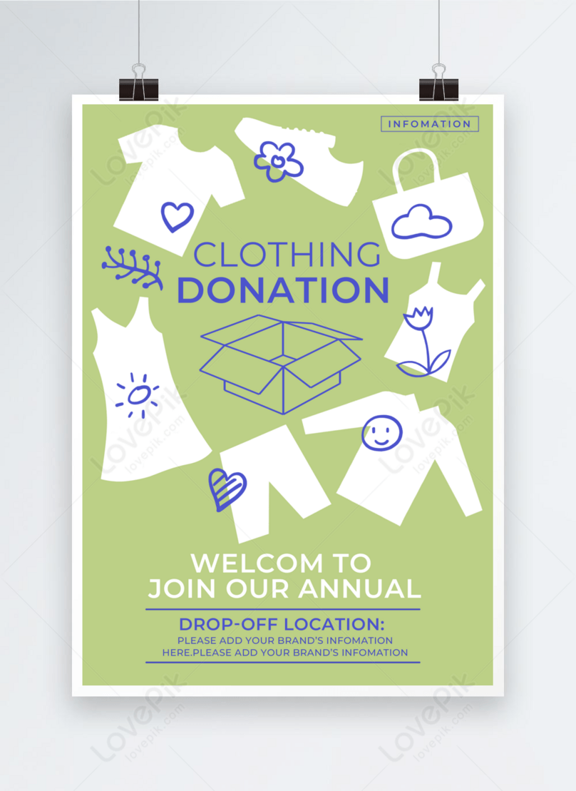 Green graffiti charity clothing donation leaflet poster template image ...