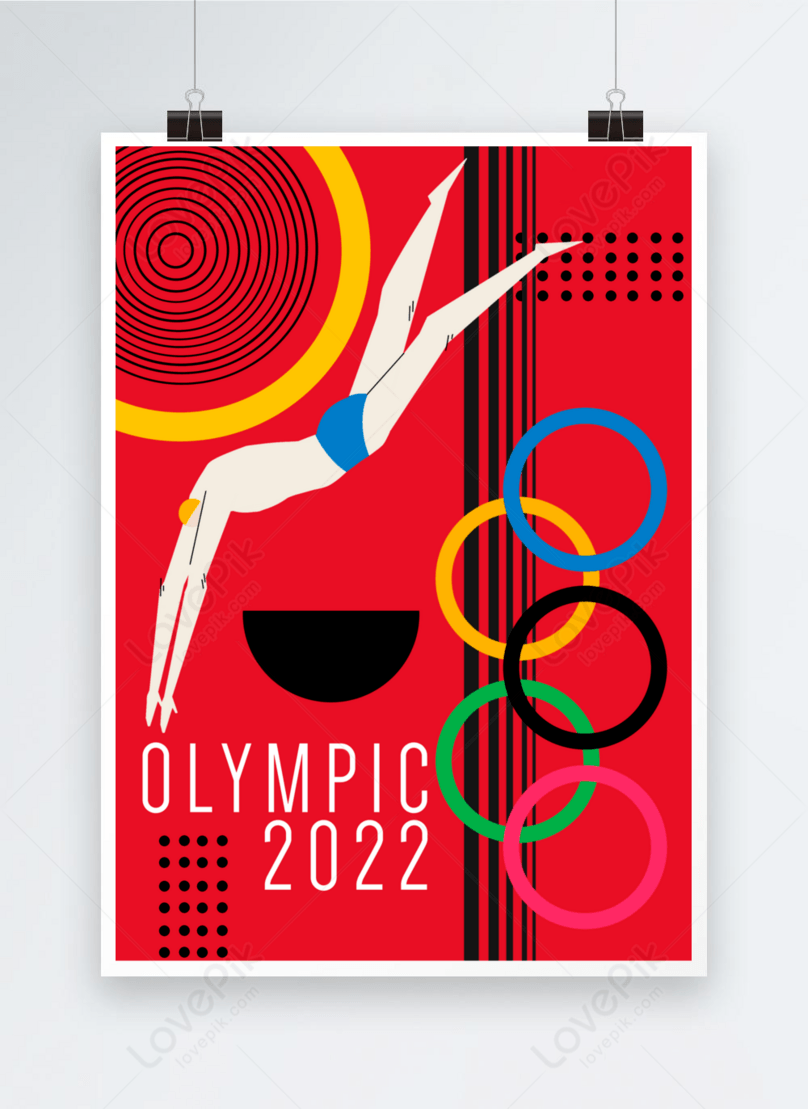 Red international olympic day poster template image_picture free ...