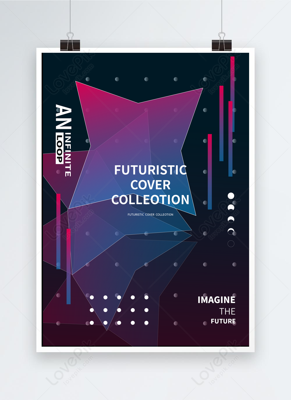 Geometric gradient future fluorescent poster template image_picture ...