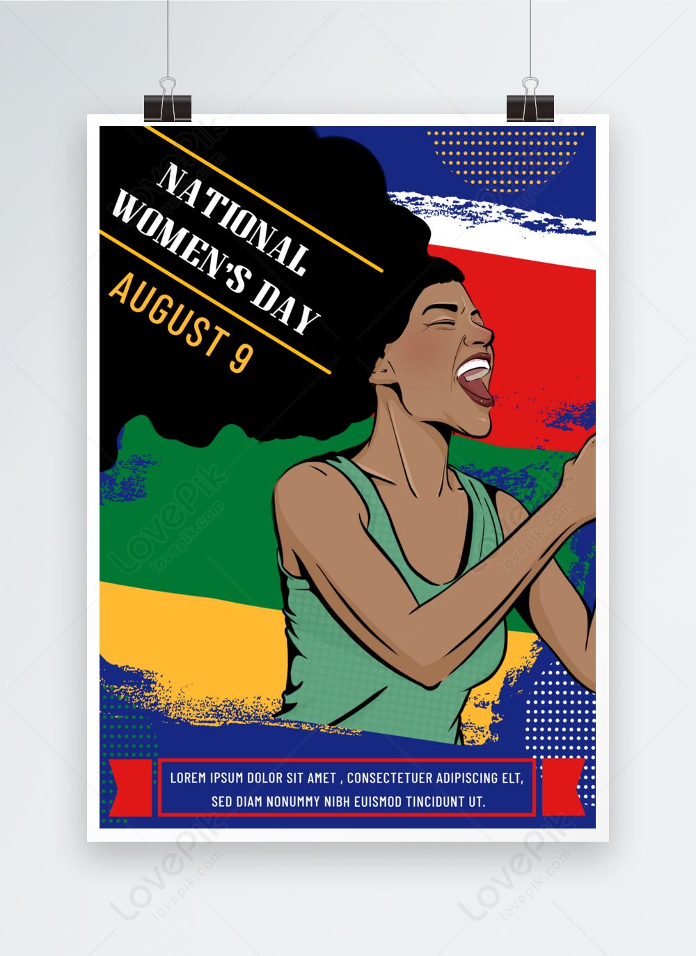 Blue south africa national womens day flyer template image_picture free