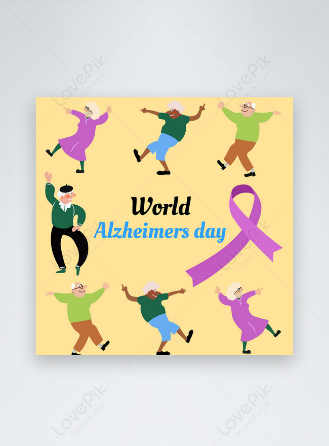 World elderly dementia day creative simple social media poster template