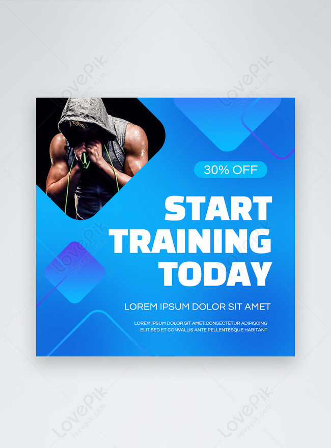 Blue gradient sports fitness business graphic design template image_picture  free download 466410029_