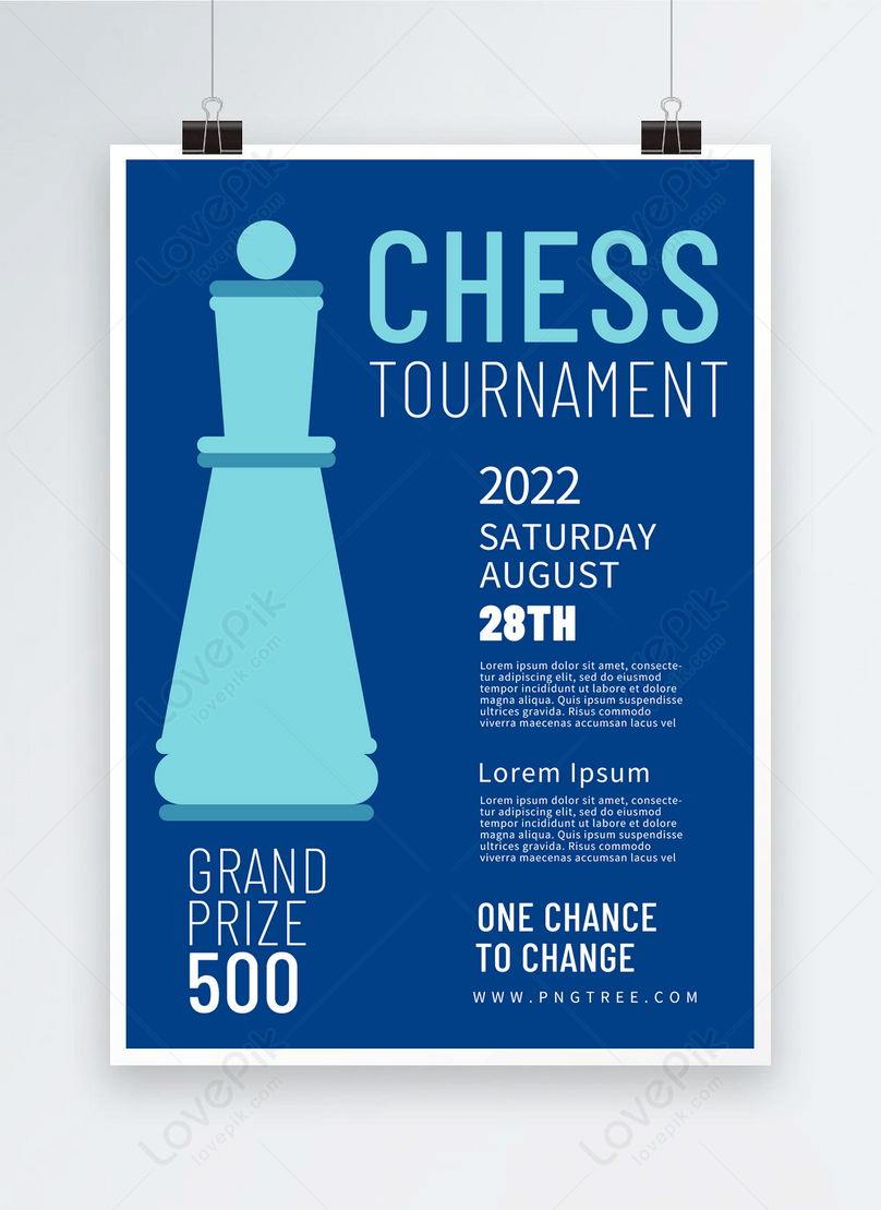 Cartaz de competição de xadrez vintage, Vetor Grátis