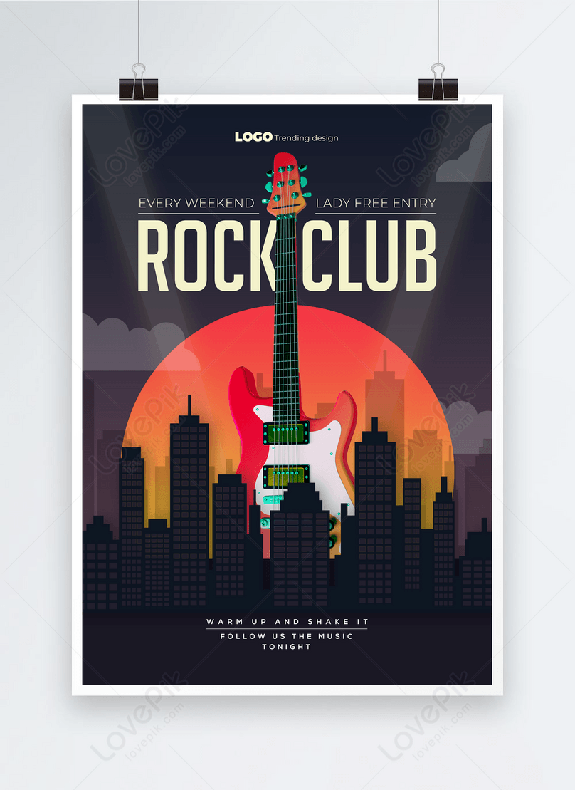 Fashion creative personality cartoon rock music poster template  image_picture free download 466460477_