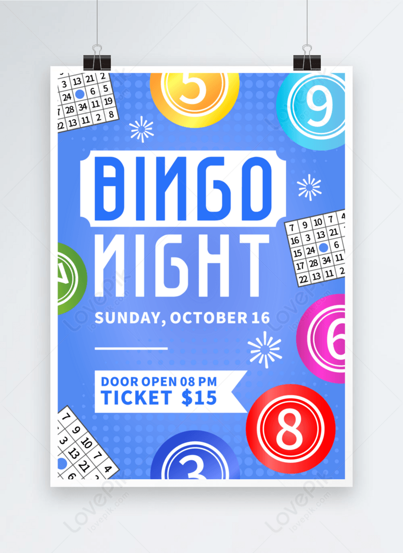 Beautiful blue bingo night game party poster template image_picture free  download 466461197_lovepik.com