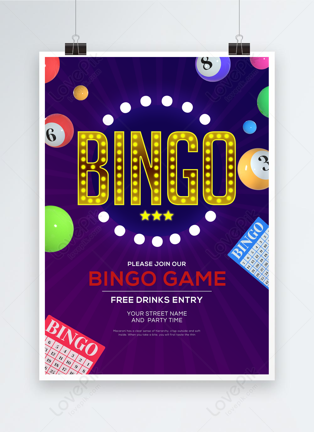 Fashion personality bingo game night promotion poster template Pertaining To Game Night Flyer Template