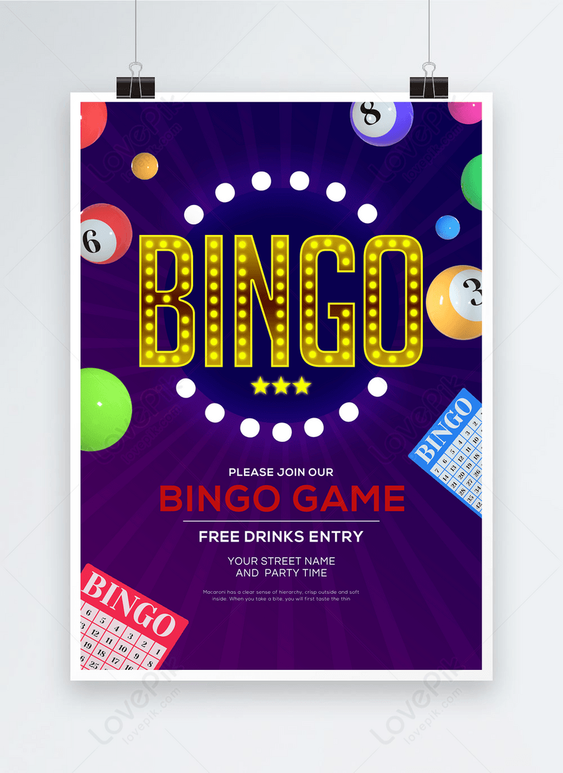 Fashion personality bingo game night promotion poster template In Bingo Night Flyer Template