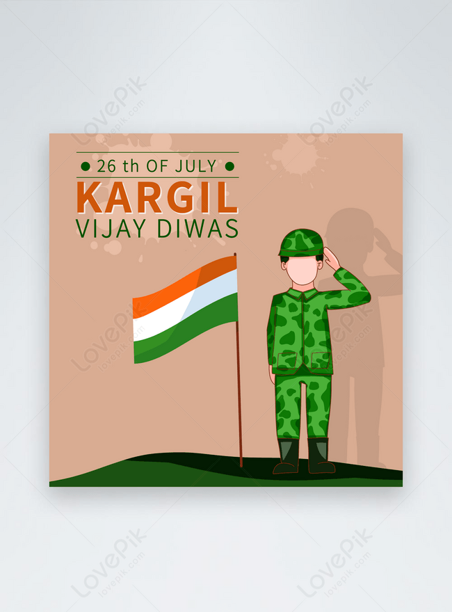 Kargil vijay diwas cartoon soldiers in uniform saluted on the hillside  social media post template image_picture free download 466490780_lovepik.com