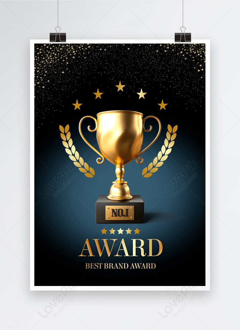 Blue gold trophy poster template image_picture free download 466488047 ...