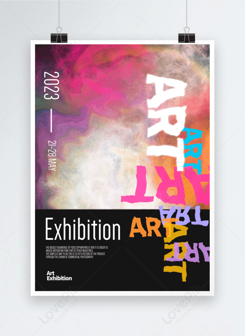 Abstract colorful art exhibition poster template image_picture free ...