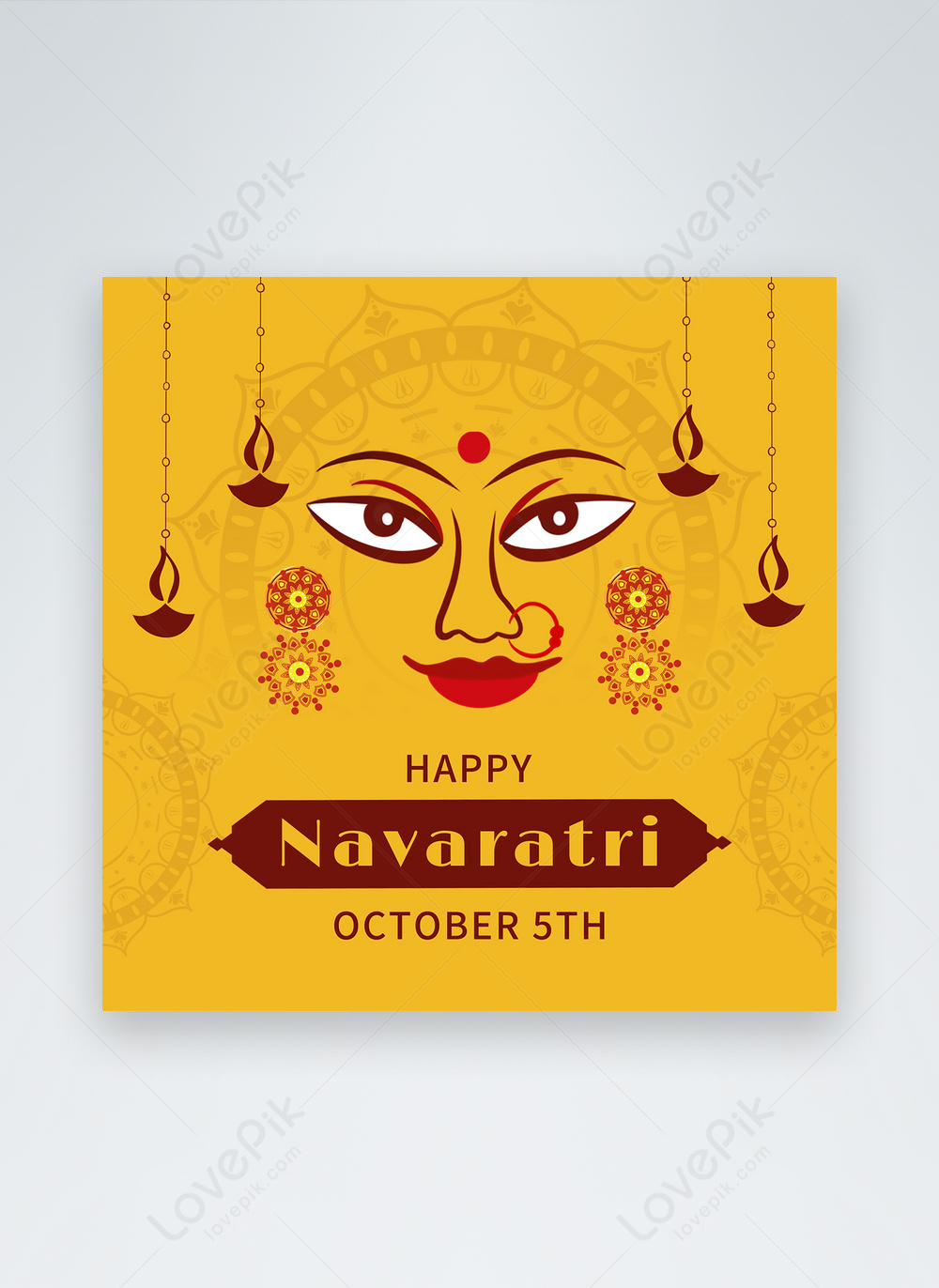 Navaratri yellow and simple social media posts template image_picture ...