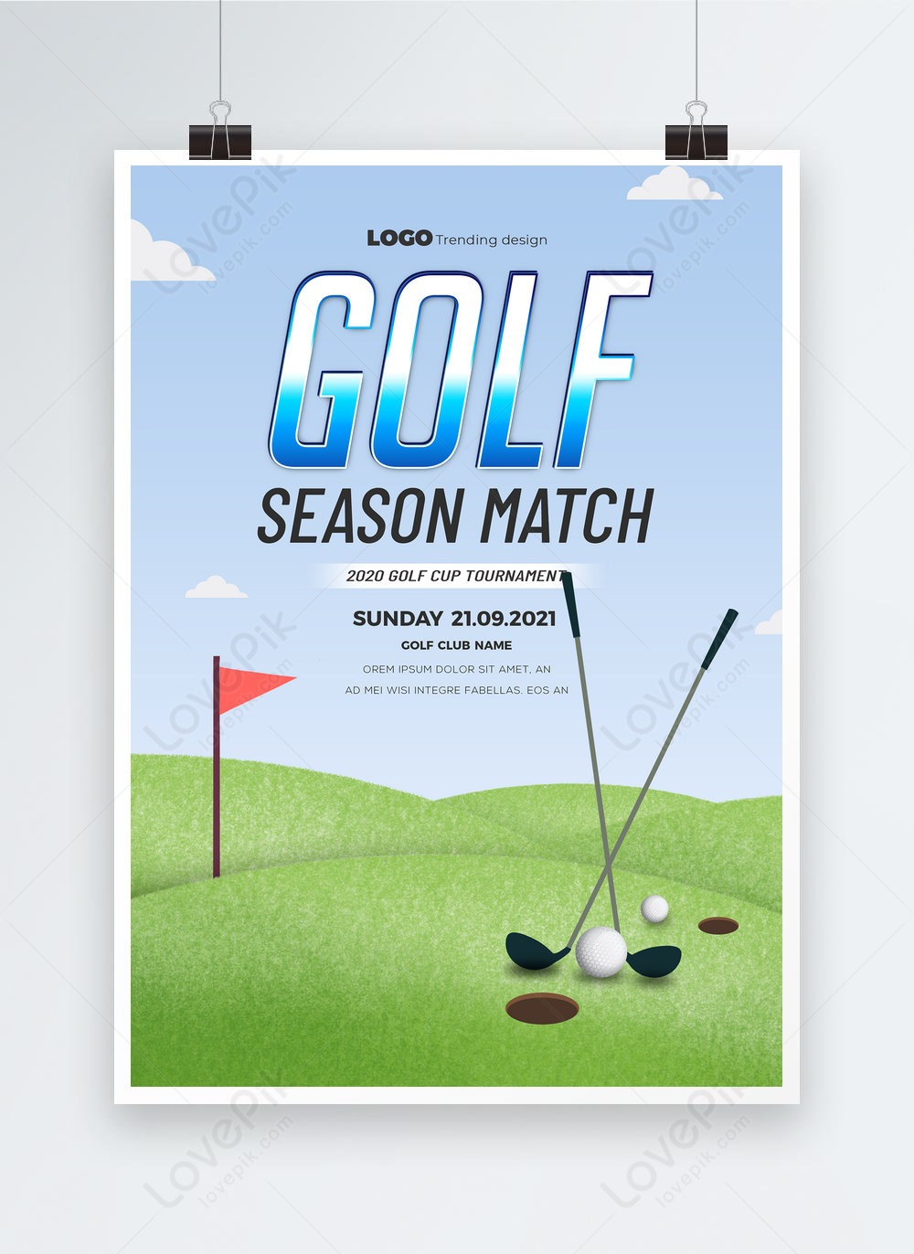 Fashion cartoon golf club poster template image_picture free download ...