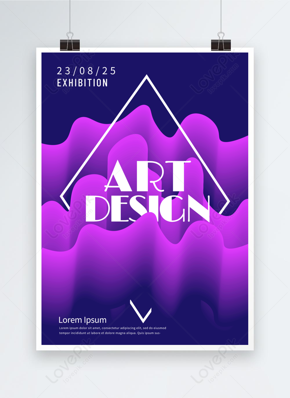 Purple abstract art exhibition poster template image_picture free ...