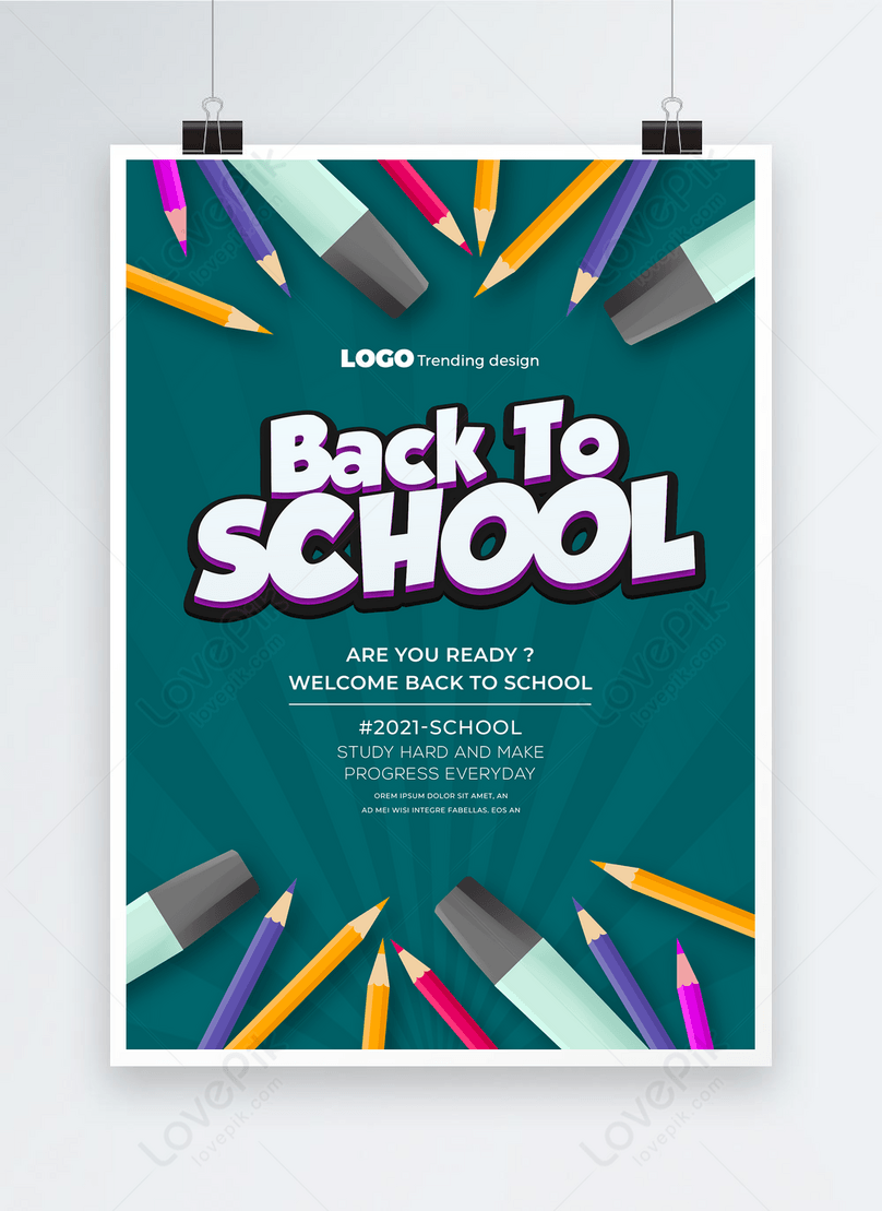 Cartoon simple back to school poster template image_picture free download  
