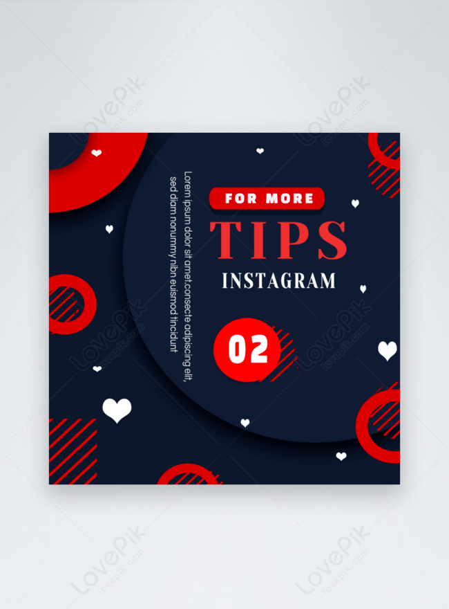 Prompt instagram posts to collect red geometric design shapes with a black background  template image_picture free download 