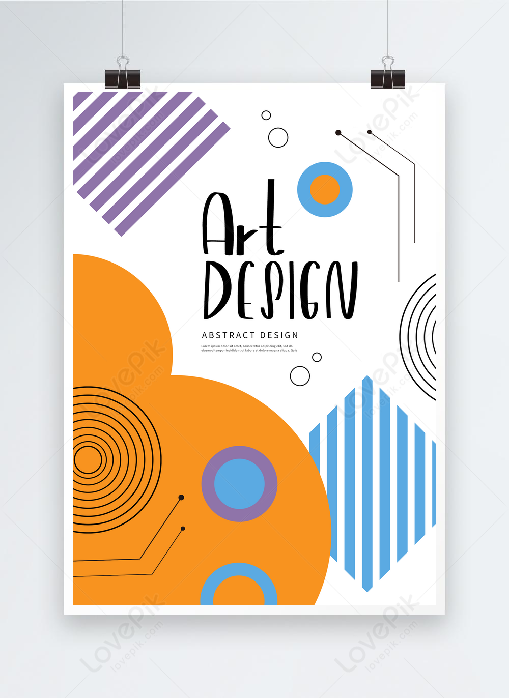 Color geometric art studio poster template image_picture free download ...