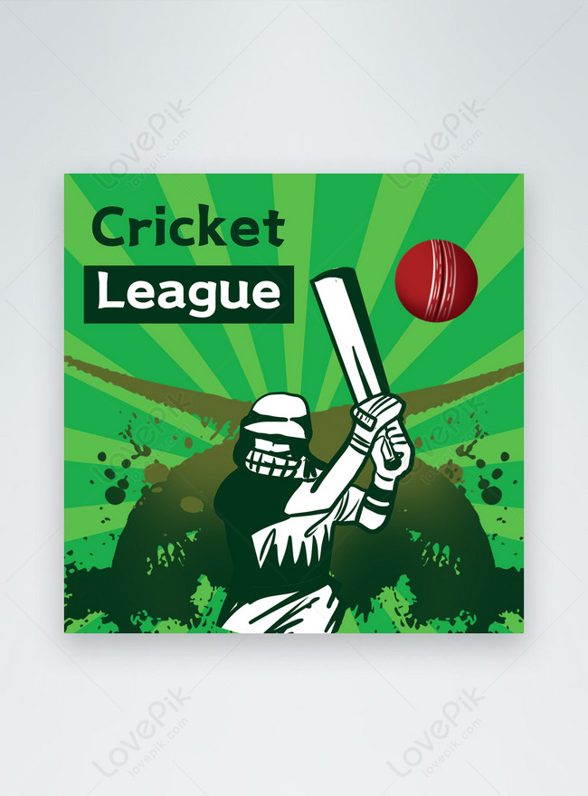 Cricket match creative green instagram post template image picture