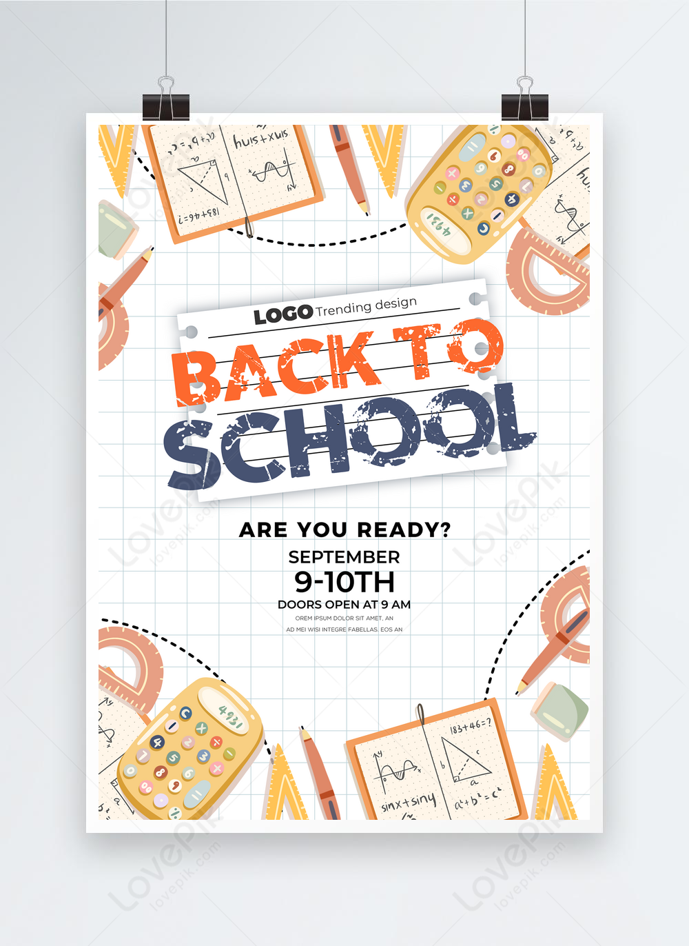 Cartoon simple back to school day poster template image_picture free ...