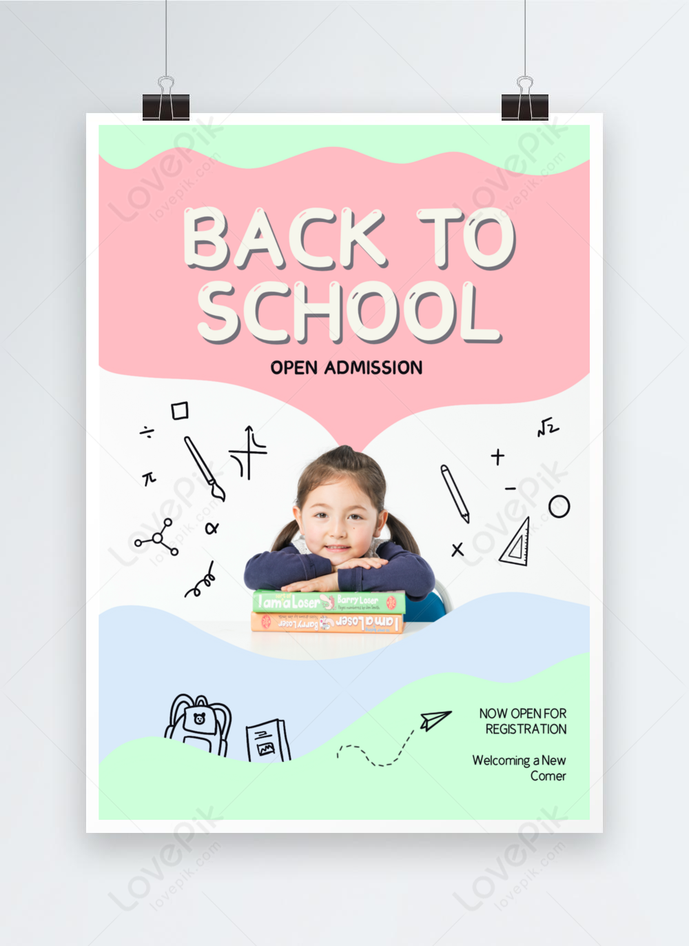 Cartoon back to school poster template image_picture free download ...