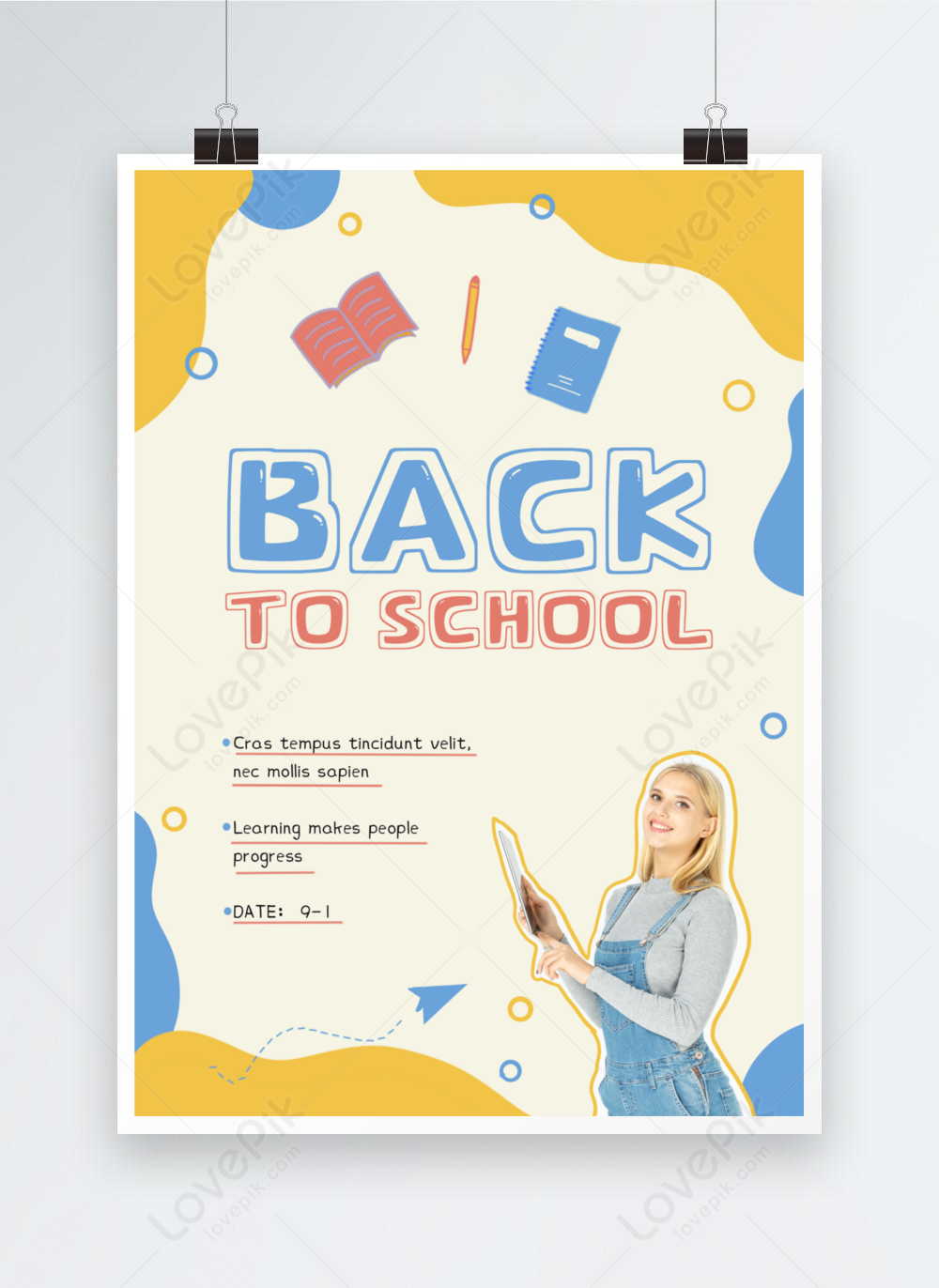 Back to school cartoon poster template image_picture free download ...