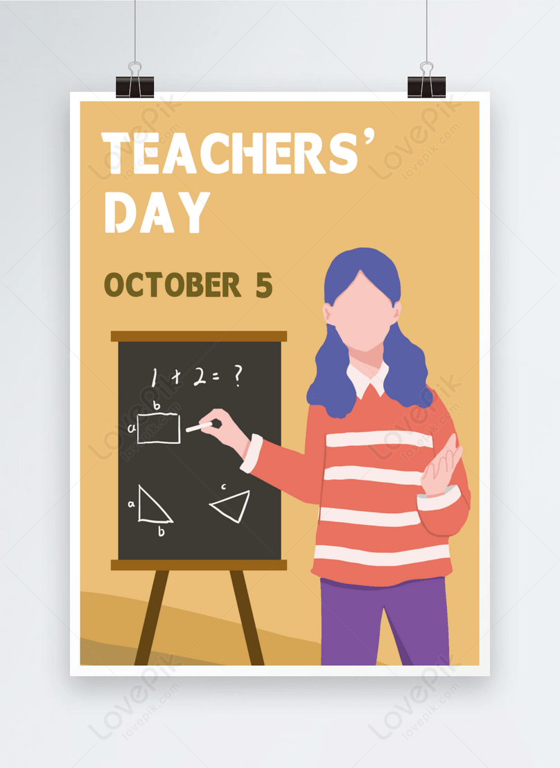 Cartoon world teachers day poster template image_picture free ...