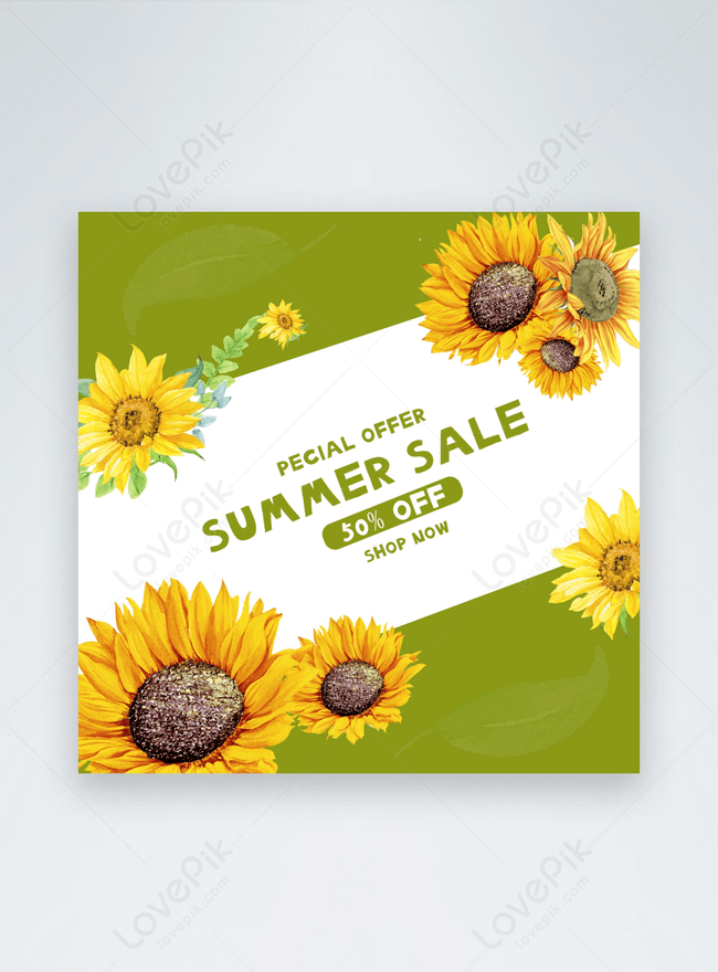 Venta De Girasol En Verano | Descarga Plantilla de diseño PSD Gratuita -  Lovepik