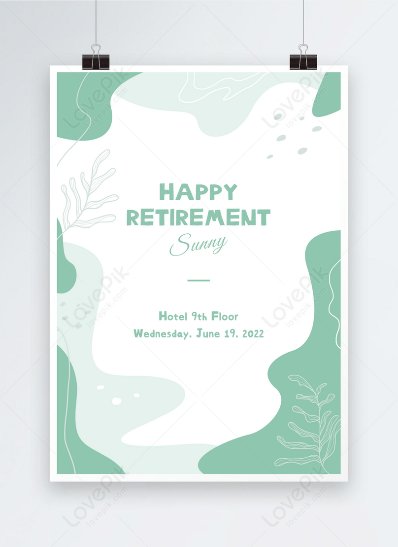 Leaf retirement blessing abstract geometry green poster template image ...