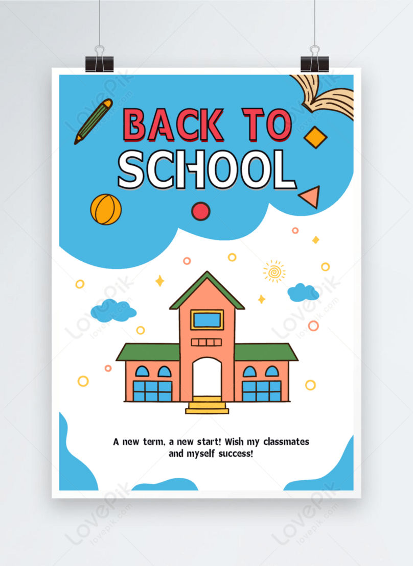 Cartoon back to school poster template image_picture free download ...