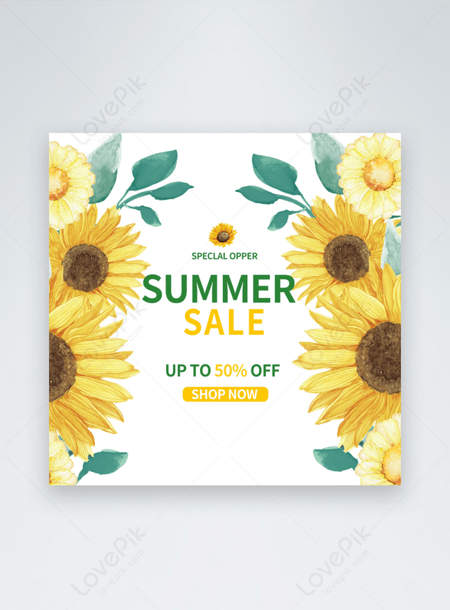 Venta De Girasol En Verano | Descarga Plantilla de diseño PSD Gratuita -  Lovepik