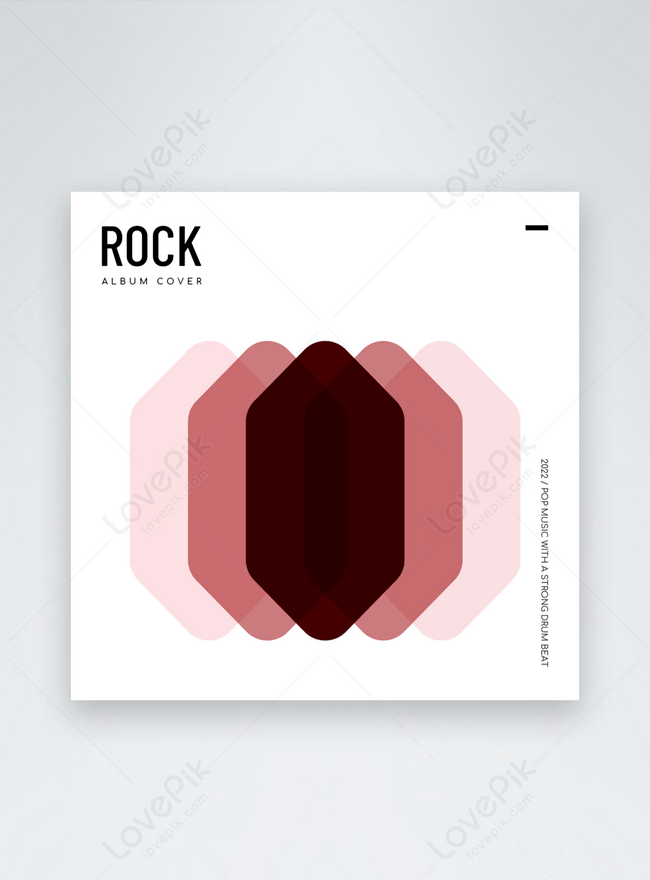 Abstract crystal shape album cover simple red social media