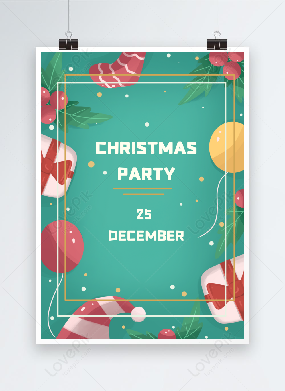 Cartoon Poster Of Christmas Party Template Image picture Free Download 