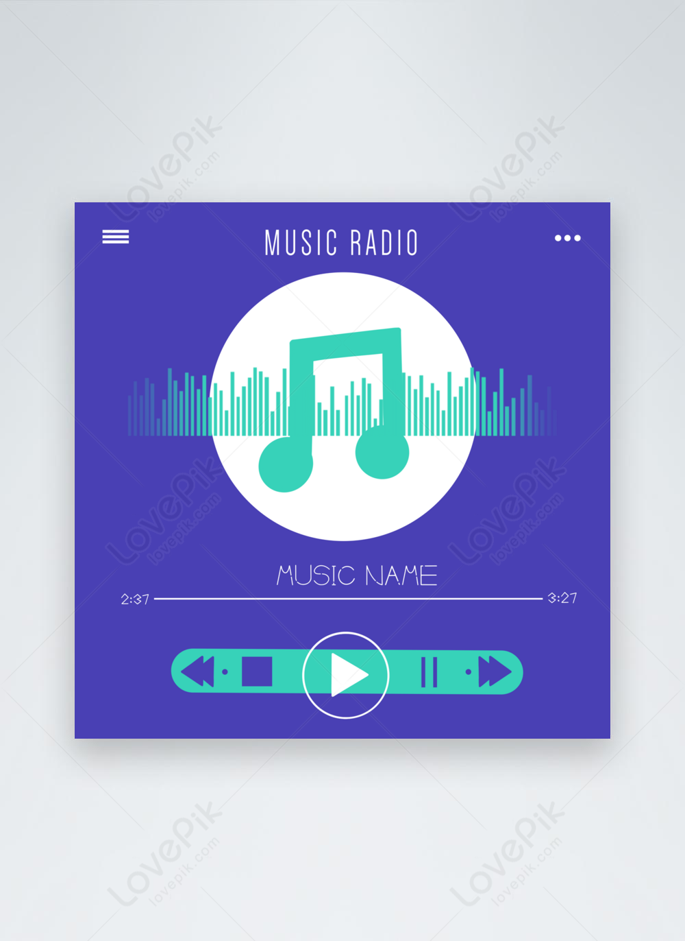 geometric-music-program-ui-mobile-ui-design-template-image-picture-free