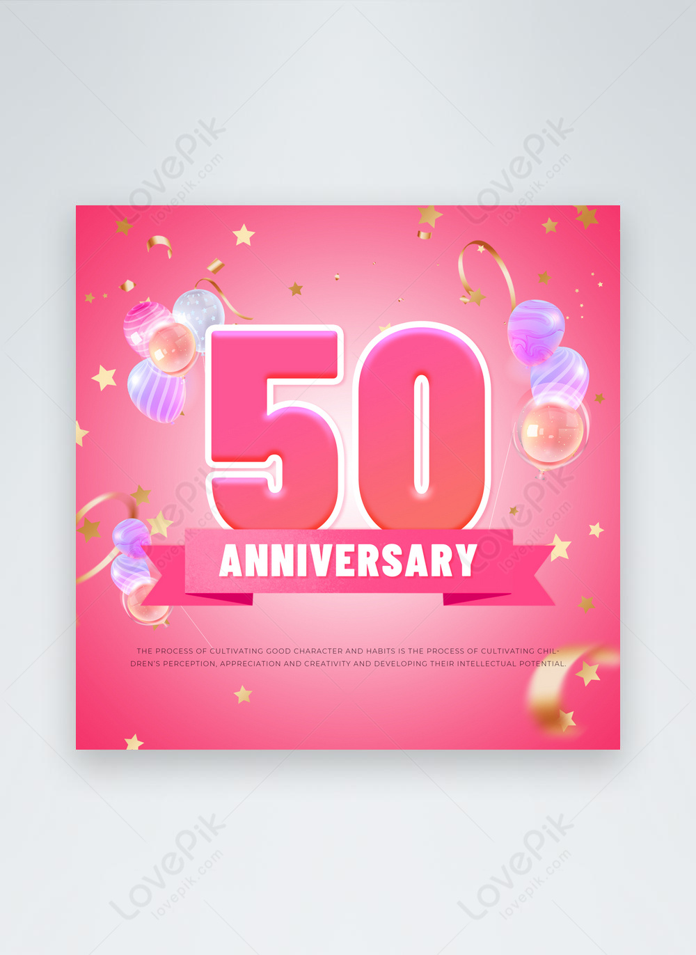 50th anniversary pink social media template image_picture free download ...