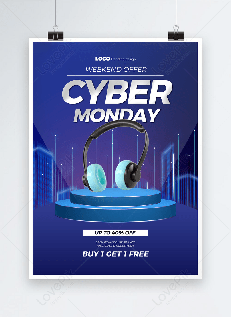 Stage Headset Network Monday Promotional Poster Template, stage headset network monday promotional poster Photo, stage headset network monday promotional poster Free Download