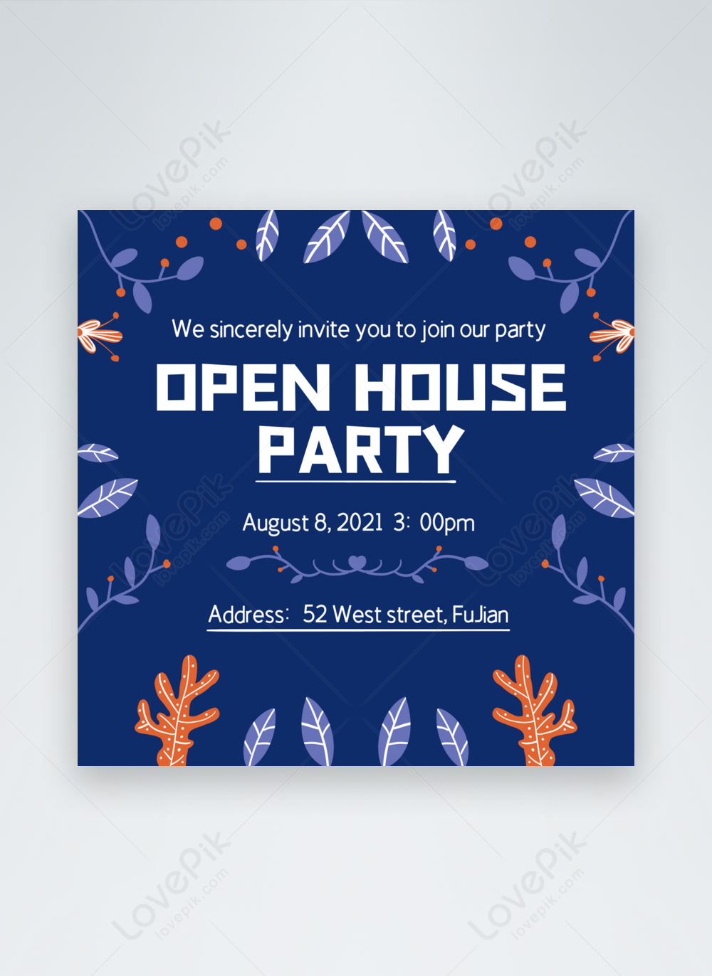 House open day plant invitation template image_picture free download ...