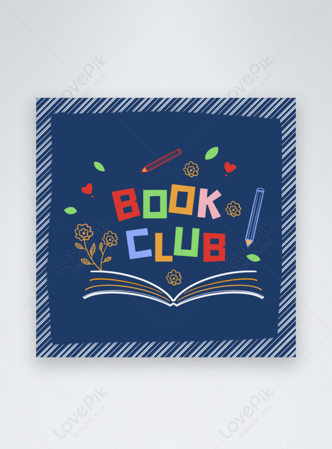 Design book club poster cartoon blue poster template image_picture free  download 
