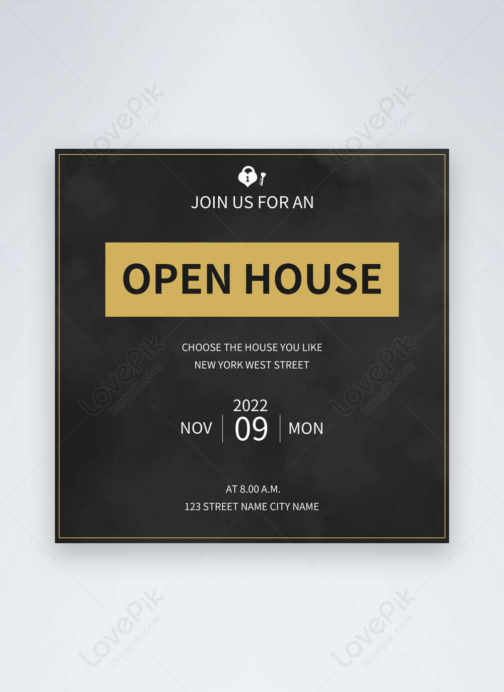 House open day black invitation template image_picture free download ...