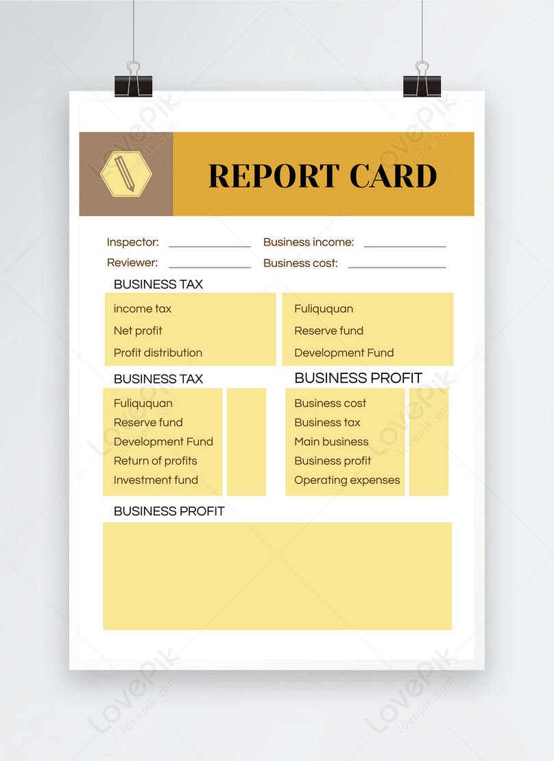 Report card yellow simple poster template image_picture free download ...