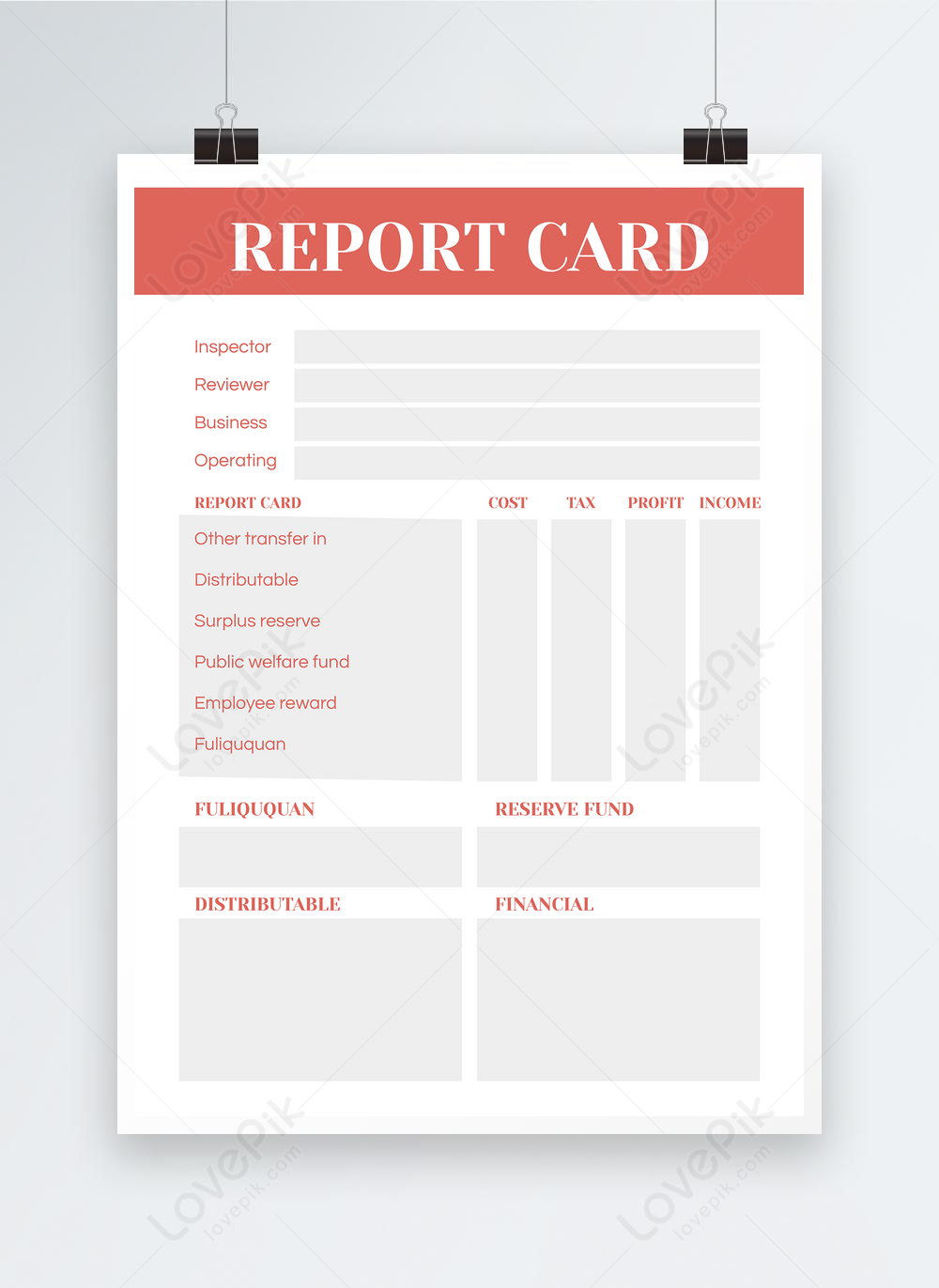 Form report card orange simple poster template image_picture free ...