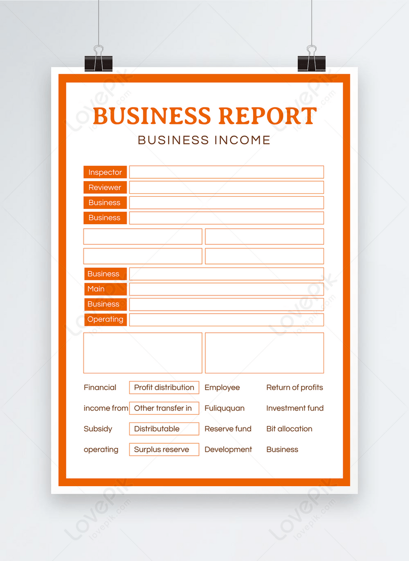 business report card template