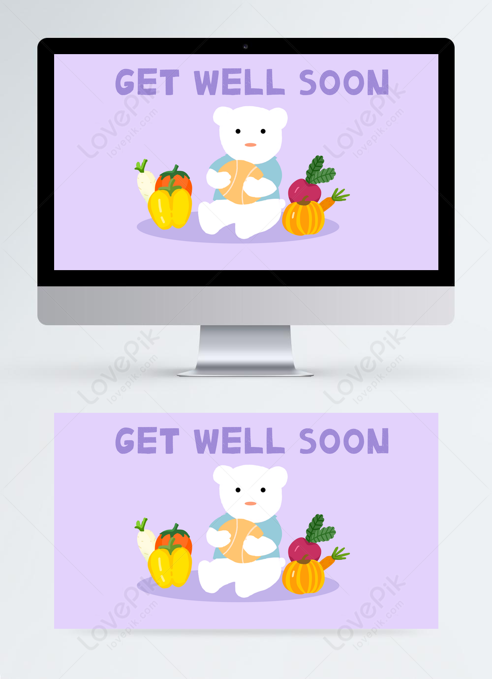 Get Well Soon Card Template With Teddy Bear Design Template Download on  Pngtree