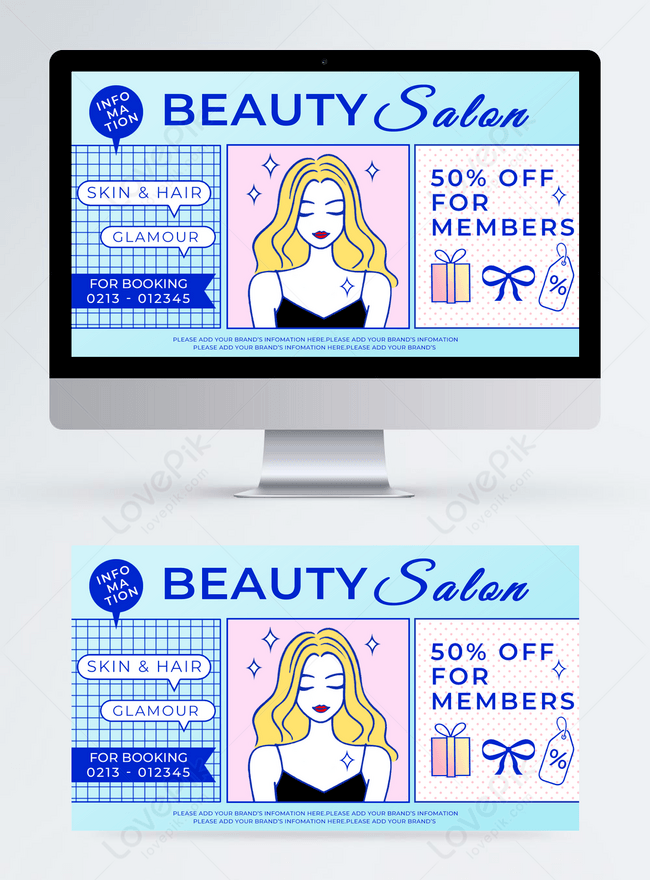 Banner De Promoción De Salón De Belleza Ilustrado Con Dibujos Animados  Azules | Descarga Plantilla de diseño PSD Gratuita - Lovepik