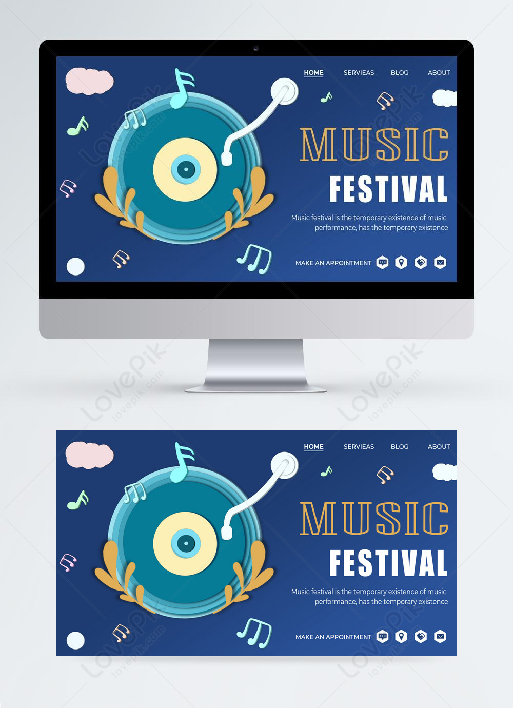 Free PSD, Anime-comic style music festival flyer template