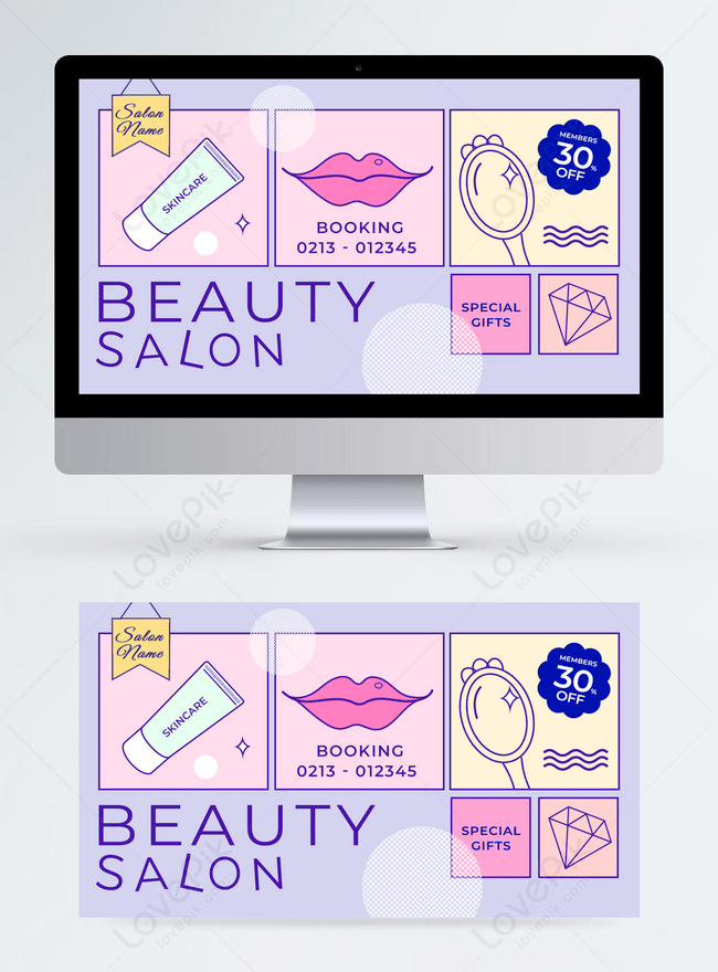 Pancarta De Salón De Belleza De Dibujos Animados Púrpura | Descarga  Plantilla de diseño PSD Gratuita - Lovepik