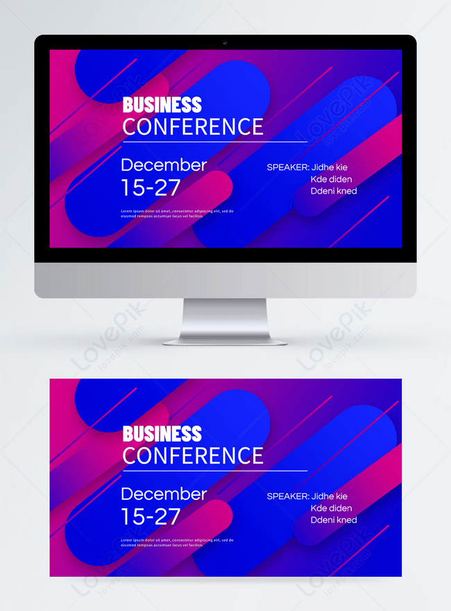 Blue purple gradient business conference banner template image_picture ...