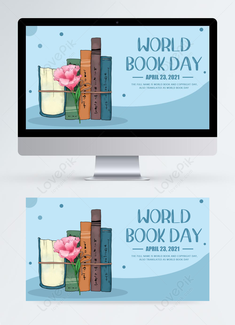 Blue simple world reading day poster template image_picture free ...