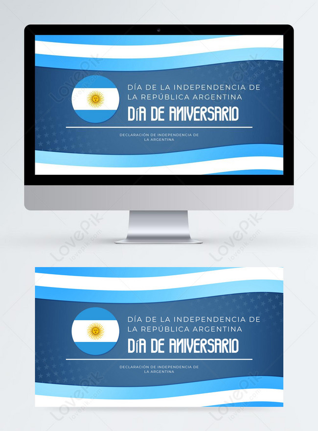 Creative Flag Argentine Republic Independence Day Poster Template, gradient banner design, argentina independence day banner design, argentina banner design