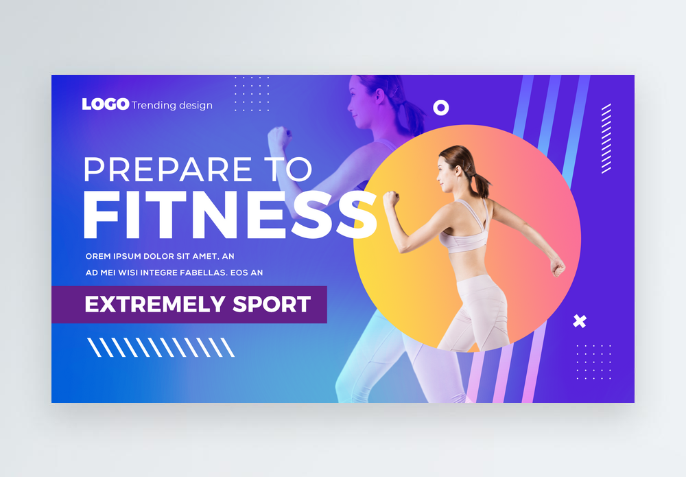 Premium PSD  Gradient fitness template design