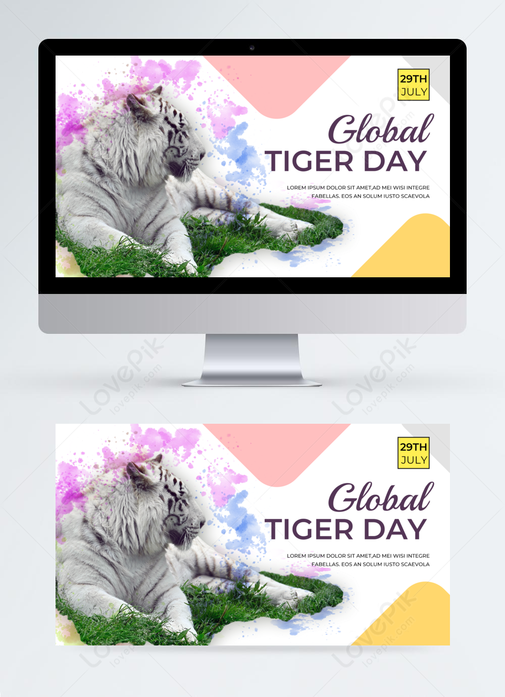 Global tiger day white background banner template image_picture free  download 